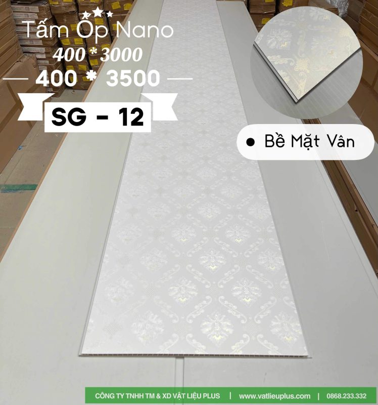 Mẫu tấm nhựa Nano ốp tường, trần mã SG 12