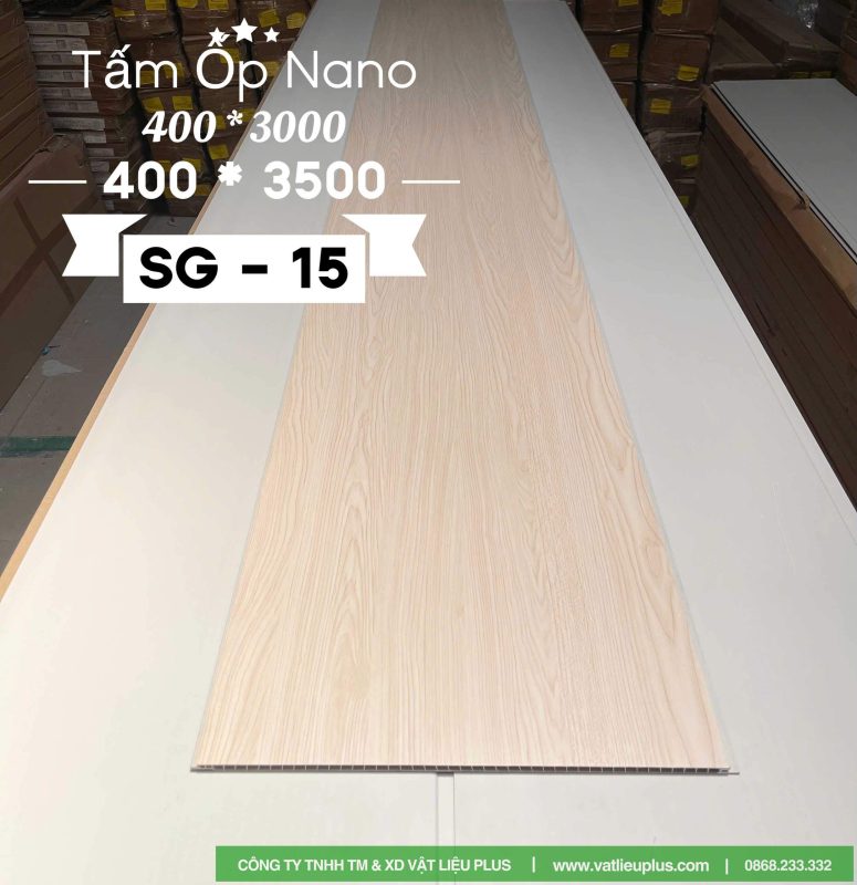 Mẫu tấm nhựa Nano ốp tường, trần mã SG 15