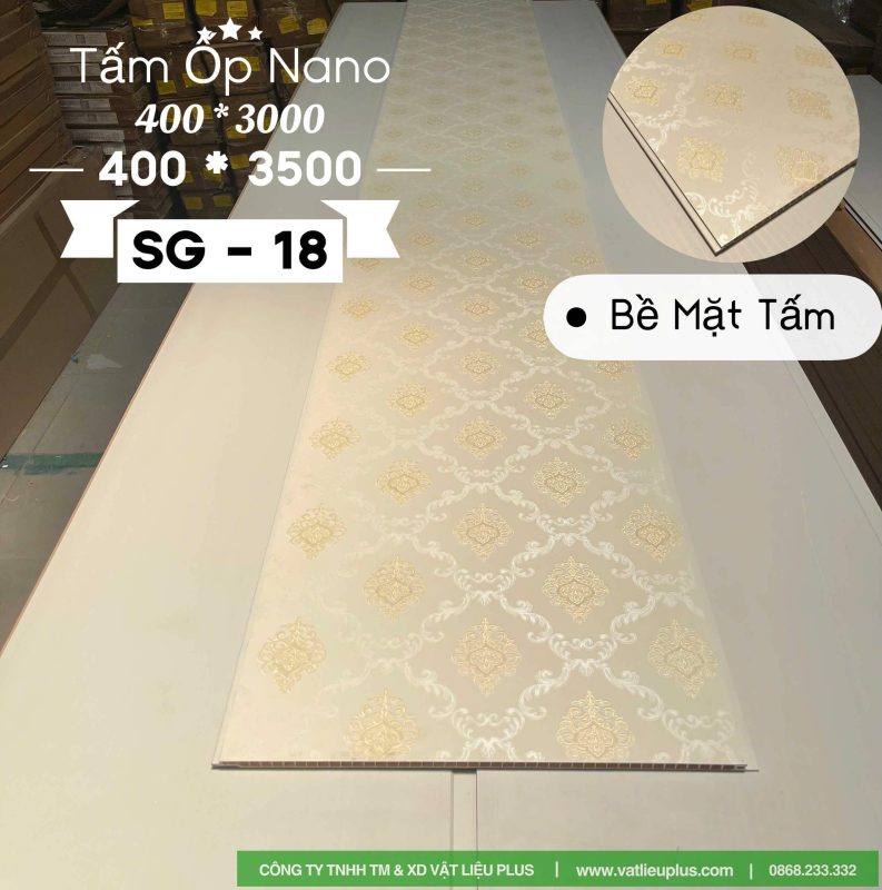 Mẫu tấm nhựa Nano ốp tường, trần mã SG 18