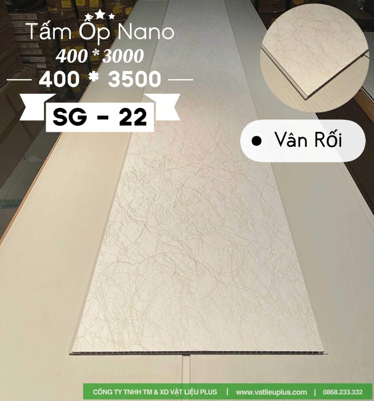 Mẫu tấm nhựa Nano ốp tường, trần mã SG 22